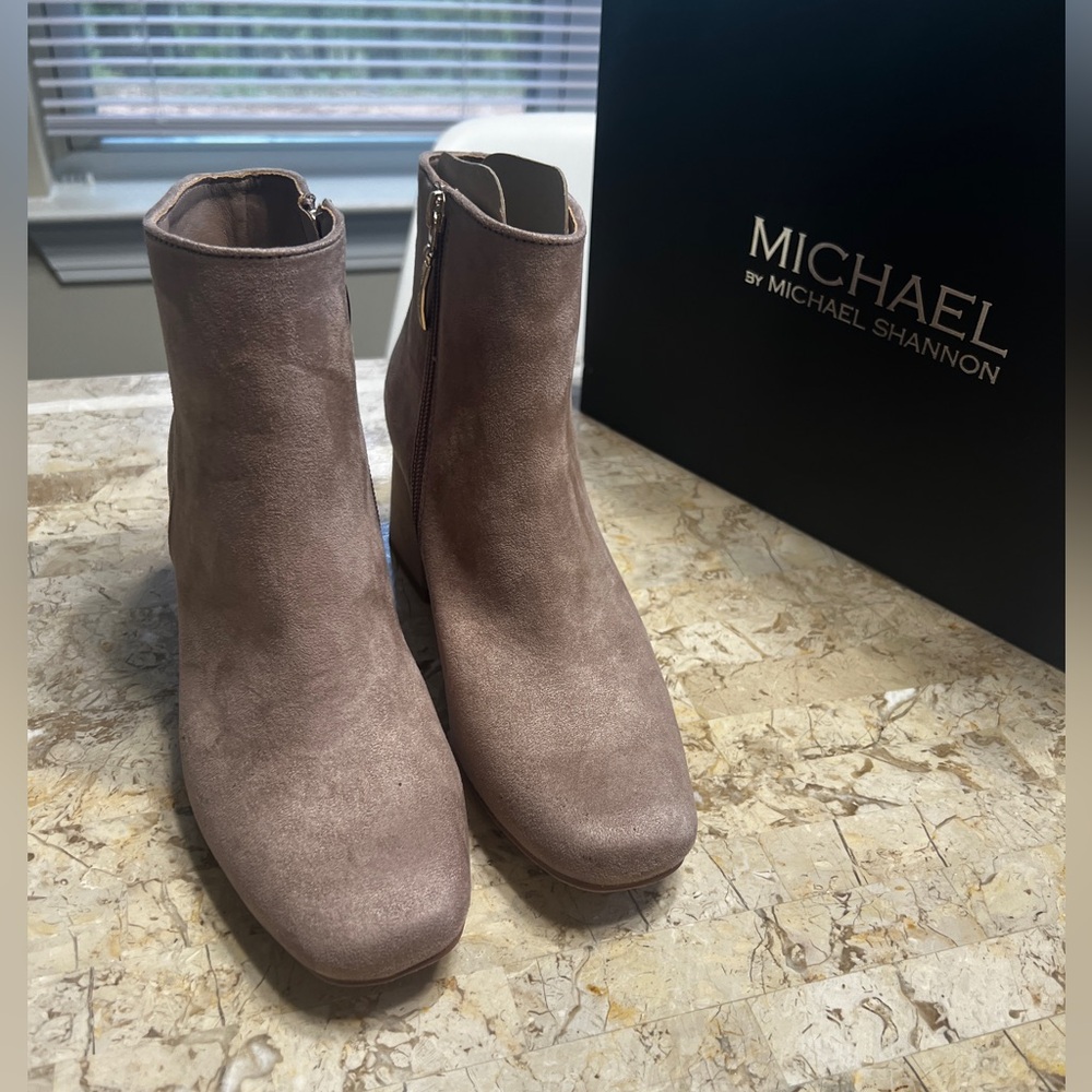 Michael Shannon Taupe Suede Ankle Boots